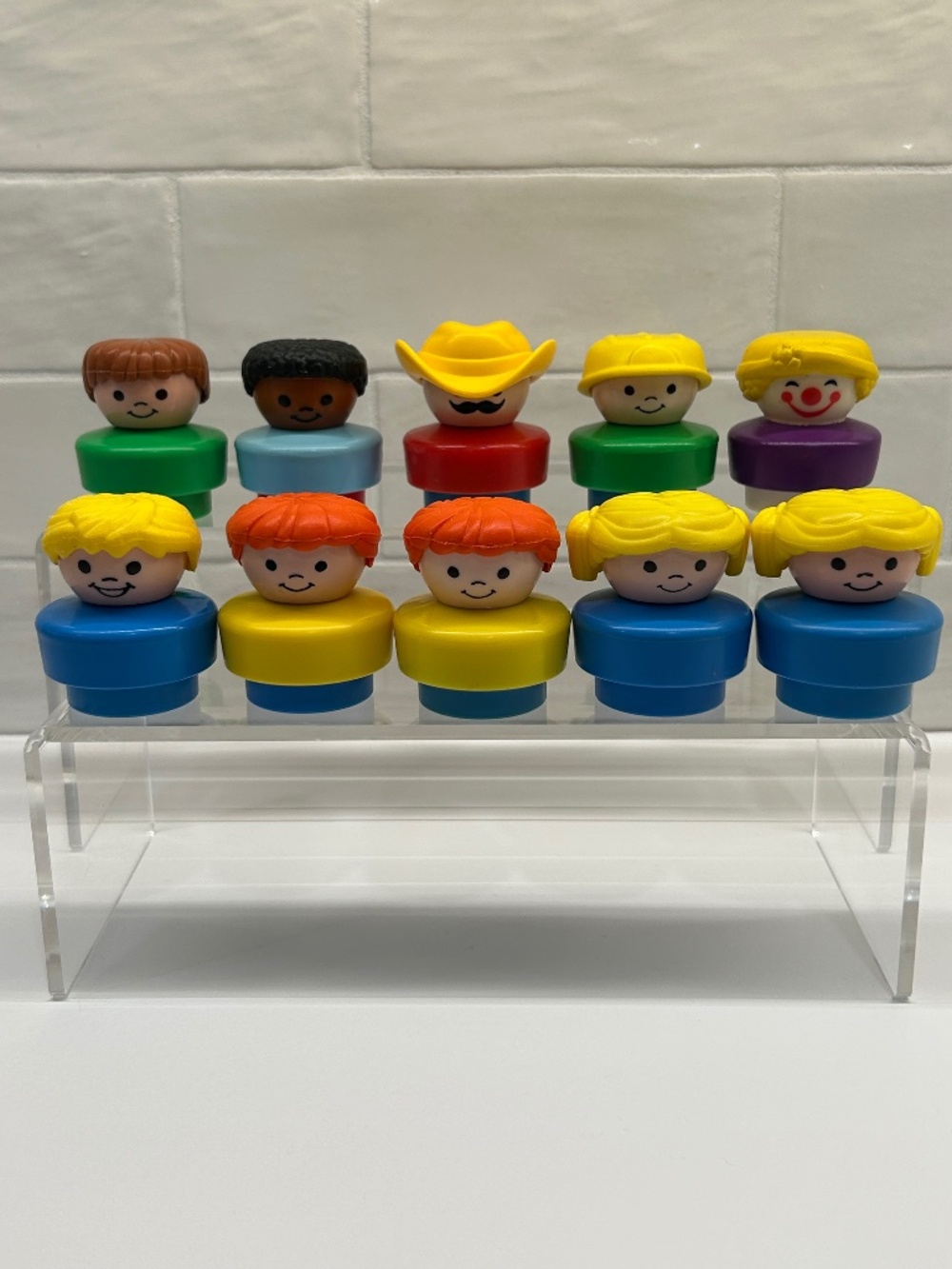 Vintage 90s Fisher Price Chunky Little People Set Of 10 (1-93f)
